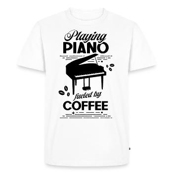 Piano Propulsé par café Piano - T-shirt Premium bio Homme - blanc - Devant - Nico (187cm)