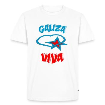 Galiza Viva 2022 - Men's Premium Organic T-Shirt - white - Front - Nico (187cm)