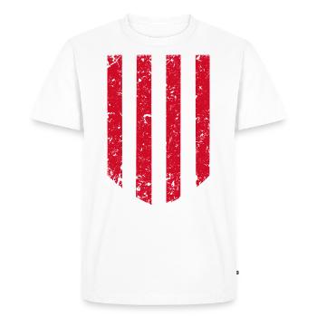 Red Stripe Pattern - Men's Premium Organic T-Shirt - white - Front - Nico (187cm)
