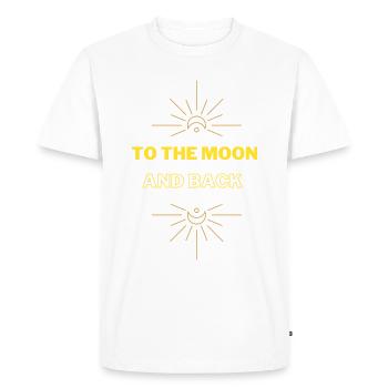 Vers la lune et retour - T-shirt Premium bio Homme - blanc - Devant - Nico (187cm)