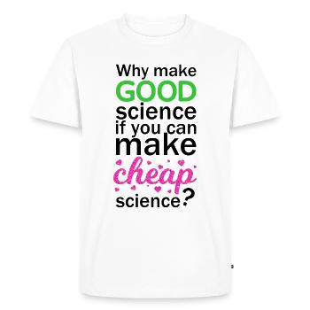 Science bon marché - T-shirt Premium bio Homme - blanc - Devant - Nico (187cm)