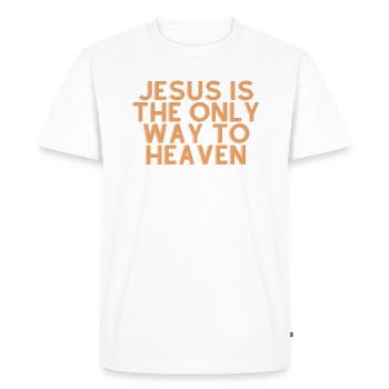 Jésus est le seul chemin vers le ciel - Citation chrétienne - T-shirt Premium bio Homme - blanc - Devant - Nico (187cm)