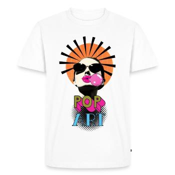 Femme Pop Art - T-shirt Premium bio Homme - blanc - Devant - Nico (187cm)