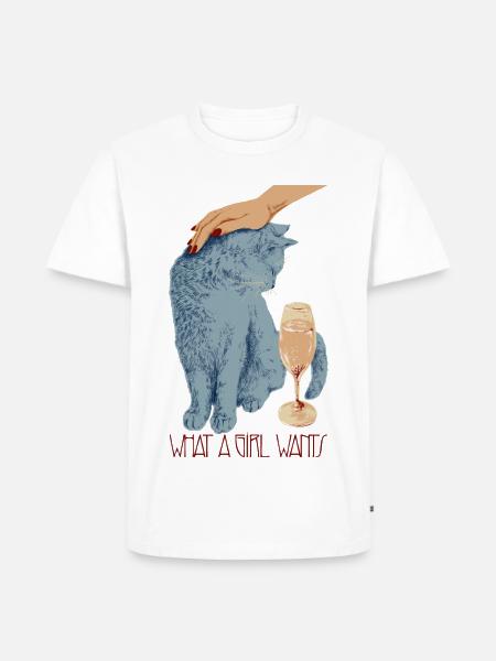 WAS EIN MÄDCHEN WILL - Männer Premium Bio T-Shirt - Weiß