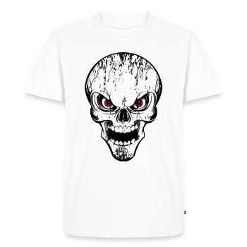 skull grunge style - T-shirt Premium bio Homme - blanc - Devant - Nico (187cm)