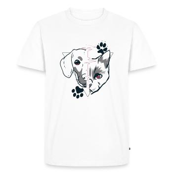 Dog and cat gift idea - Men's Premium Organic T-Shirt - white - Front - Nico (187cm)