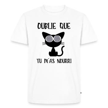 oublie que tu m'as nourri - T-shirt Premium bio Homme - blanc - Devant - Nico (187cm)
