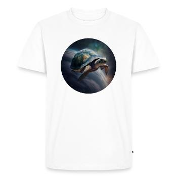 Mother earth is slowly floating through universe - Men's Premium Organic T-Shirt - white - Front - Nico (187cm)
