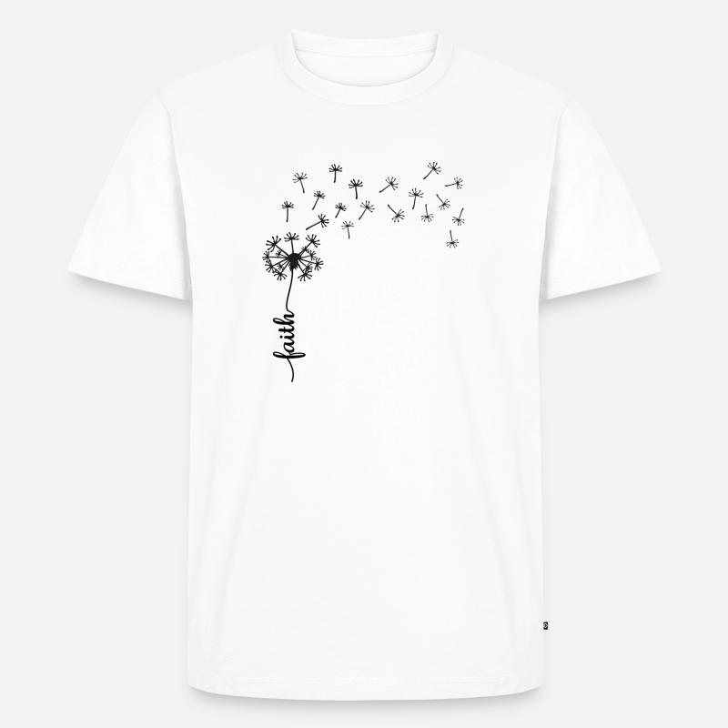 Faith Löwenzahn Design - Männer Premium Bio T-Shirt - Weiß