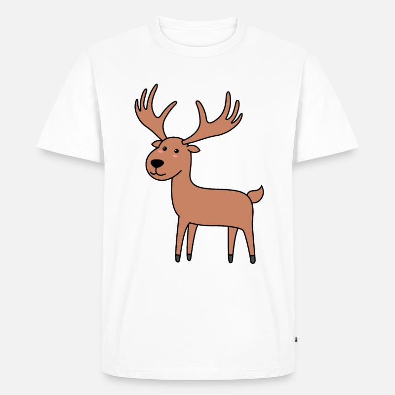 Elch Comic Tier - Männer Premium Bio T-Shirt - Weiß