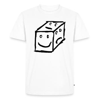 cube - Men's Premium Organic T-Shirt - white - Front - Nico (187cm)