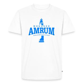 Amrum mer du Nord (Bleu) - T-shirt Premium bio Homme - blanc - Devant - Nico (187cm)