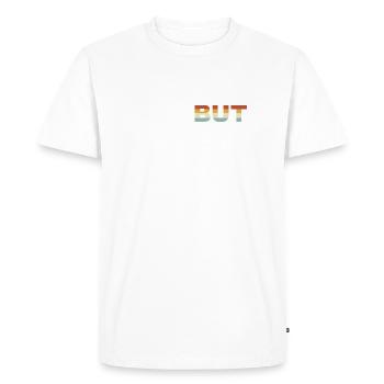 Weight Loss, Fitness, Fatbutrunning - Men's Premium Organic T-Shirt - white - Front - Nico (187cm)
