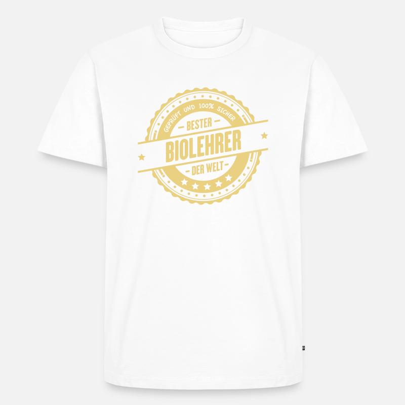 Bester Biolehrer - Männer Premium Bio T-Shirt - Weiß