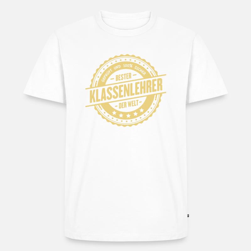 Bester Klassenlehrer - Männer Premium Bio T-Shirt - Weiß