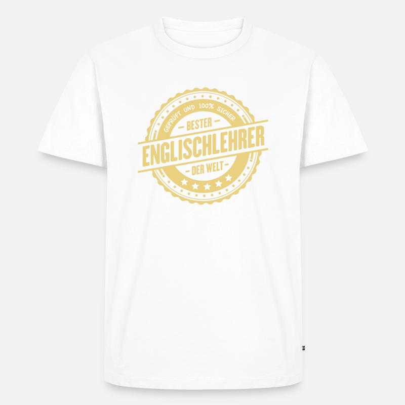Bester Englischlehrer - Männer Premium Bio T-Shirt - Weiß