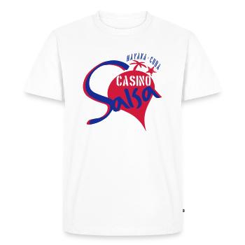 Salsa Havana Cuba - Chemise Salsa Danse - T-shirt Premium bio Homme - blanc - Devant - Nico (187cm)