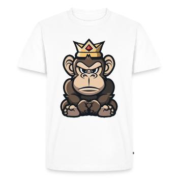 Couronne de bande dessinée de singe - T-shirt Premium bio Homme - blanc - Devant - Nico (187cm)