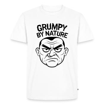 Mürrisch und schlecht gelaunt zorniges Gesicht - T-shirt Premium bio Homme - blanc - Devant - Nico (187cm)