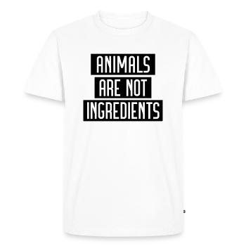 Animals are not ingredients - Vegan Protest - Men's Premium Organic T-Shirt - white - Front - Nico (187cm)