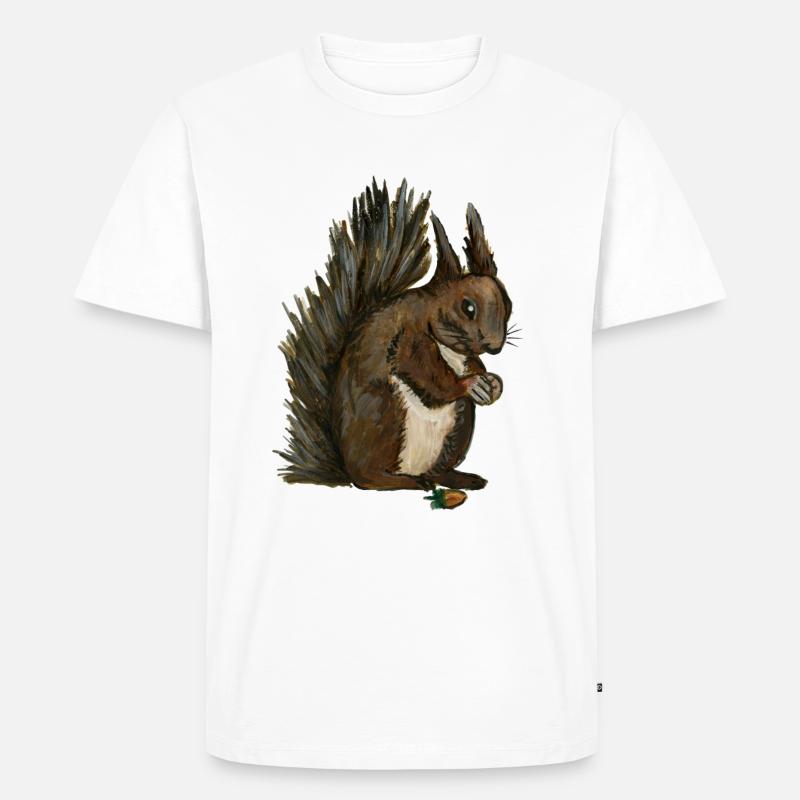 squirrel squirrel eichhörnchen esquilo hazelnut - Men's Premium Organic T-Shirt - white