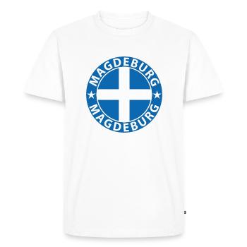 Magdebourg - T-shirt Premium bio Homme - blanc - Devant - Nico (187cm)