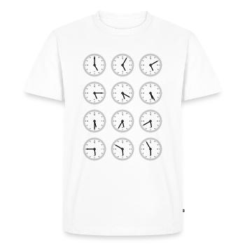 Horloge et heure - T-shirt Premium bio Homme - blanc - Devant - Nico (187cm)