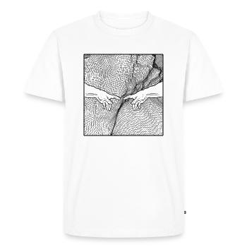 Les mains de Dieu Doigt Michel-Ange - T-shirt Premium bio Homme - blanc - Devant - Nico (187cm)