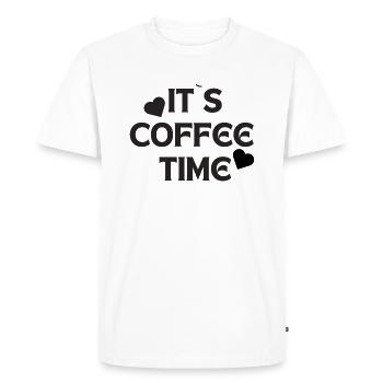 I'ts coffee time coffee gift idea - Men's Premium Organic T-Shirt - white - Front - Nico (187cm)