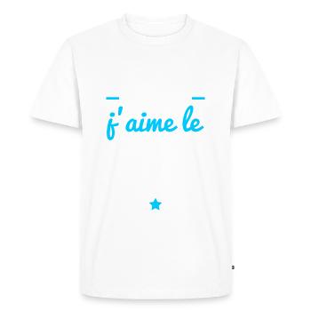 Homme idéal Football, foot, raclette, footballeur - T-shirt Premium bio Homme - blanc - Devant - Nico (187cm)