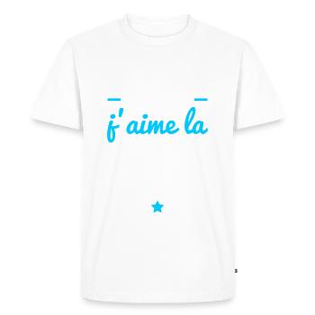 Homme idéal Moto, motard,cadeau, raclette - T-shirt Premium bio Homme - blanc - Devant - Nico (187cm)