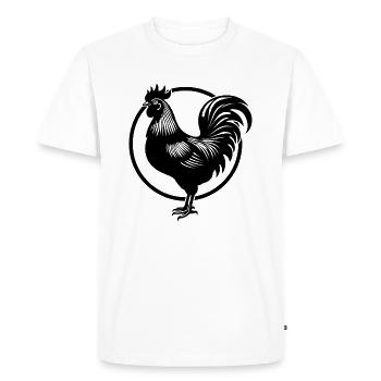 Emblème du coq – Fier animal de la ferme - T-shirt Premium bio Homme - blanc - Devant - Nico (187cm)