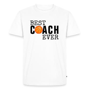 MEILLEUR COACH JAMAIS - ENTRAÎNEUR - ÉQUIPE - FOOTBALL - T-shirt Premium bio Homme - blanc - Devant - Nico (187cm)
