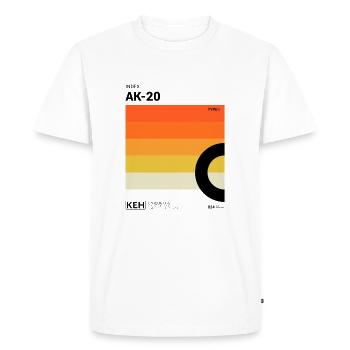 80s Design Cassette Label Motif Gradient - Men's Premium Organic T-Shirt - white - Front - Nico (187cm)