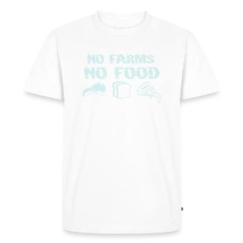 No Farms - No Food - Men's Premium Organic T-Shirt - white - Front - Nico (187cm)
