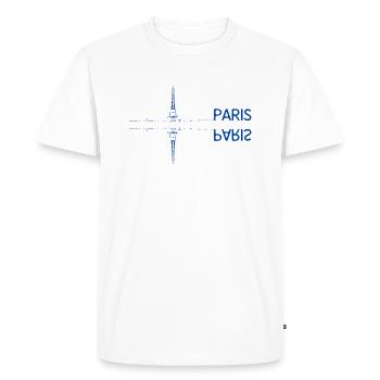 Paris - La Tour Eiffel inversée - T-shirt Premium bio Homme - blanc - Devant - Nico (187cm)