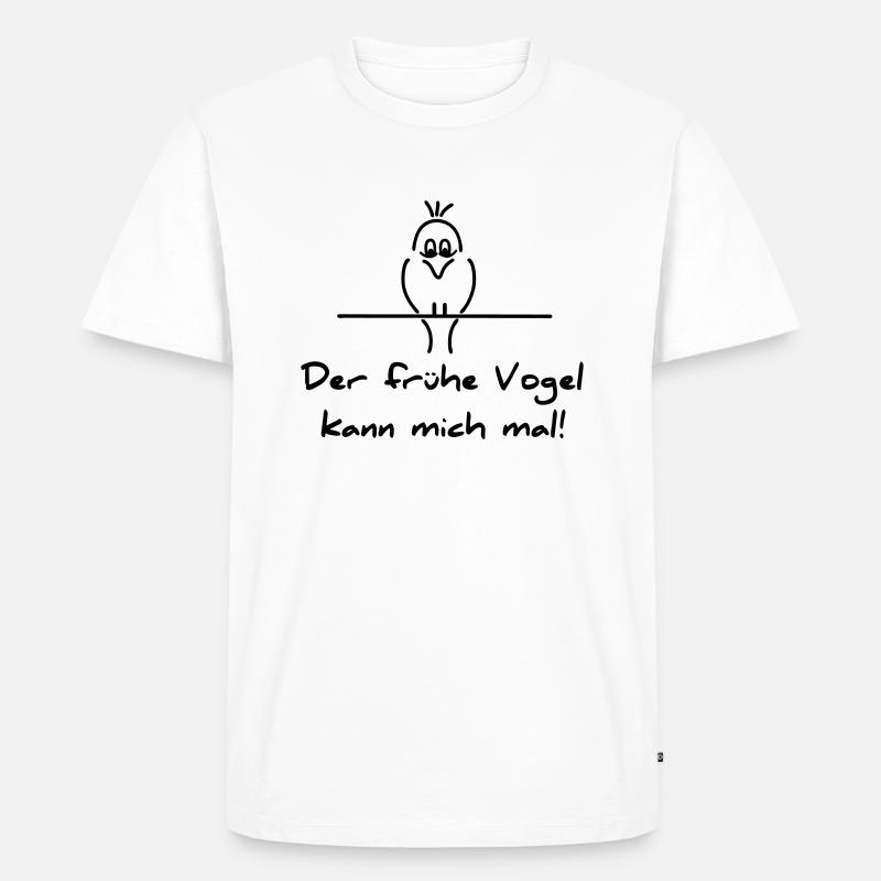 Früher Vogel - Männer Premium Bio T-Shirt - Weiß