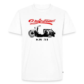 Simson Schwalbe CYCLOmoteur RDA - T-shirt Premium bio Homme - blanc - Devant - Nico (187cm)