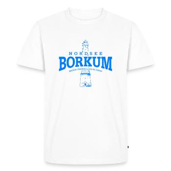 Borkum Mer du Nord (Bleu) - T-shirt Premium bio Homme - blanc - Devant - Nico (187cm)