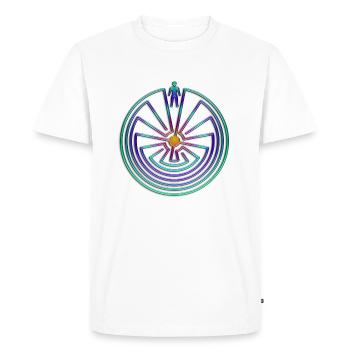 MAN IN THE MAZE / Man in the Maze - colored - Men's Premium Organic T-Shirt - white - Front - Nico (187cm)