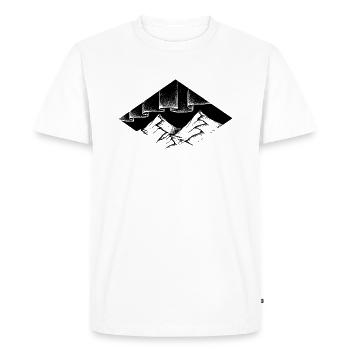 Montagnes et lumières polaires - T-shirt Premium bio Homme - blanc - Devant - Nico (187cm)