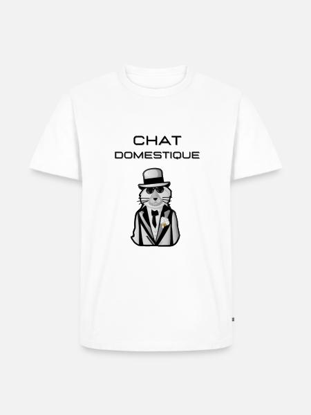 Hauskatze - Männer Premium Bio T-Shirt - Weiß