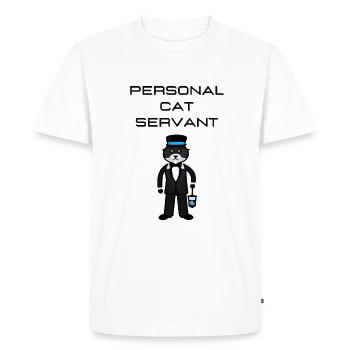 Persönlicher Katzendiener - Männer Premium Bio T-Shirt - Weiß - Vorne - Nico (187cm)