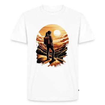 Sunrise: An Independent Traveler - Men's Premium Organic T-Shirt - white - Front - Nico (187cm)