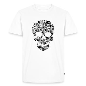 Tête de mort florale - black - T-shirt Premium bio Homme - blanc - Devant - Nico (187cm)