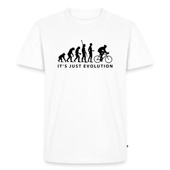 evolution_radfahrer_b - Men's Premium Organic T-Shirt - white - Front - Nico (187cm)