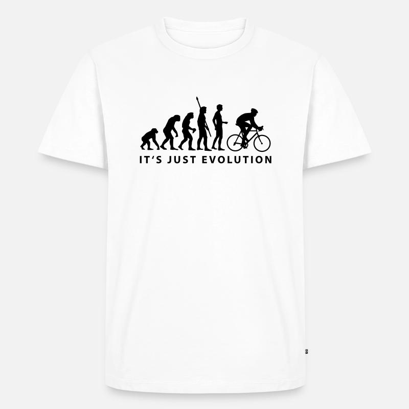 evolution_radfahrer_b - Männer Premium Bio T-Shirt - Weiß