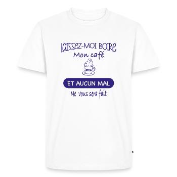 Café matin humour - T-shirt Premium bio Homme - blanc - Devant - Nico (187cm)