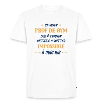 Un super prof de gym - T-shirt Premium bio Homme - blanc - Devant - Nico (187cm)