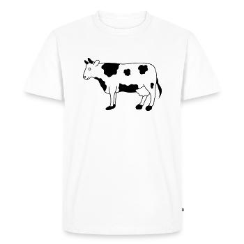 Vache - T-shirt Premium bio Homme - blanc - Devant - Nico (187cm)